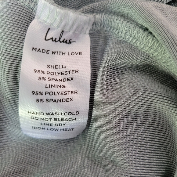 NWT Lulus Size L Slate Blue Surplice Midi Dress - Picture 7 of 7